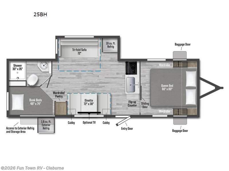2026 Winnebago Access 25BH - New Travel Trailer For Sale by Fun Town RV - Cleburne in Cleburne, Texas features Slideout