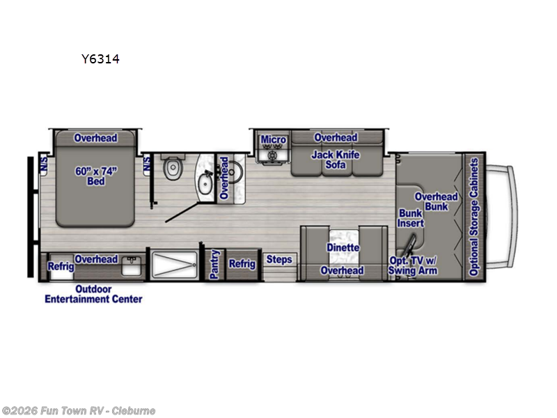 2026 Gulf Stream Yellowstone 6314 - New Class C For Sale by Fun Town RV - Cleburne in Cleburne, Texas features Slideout