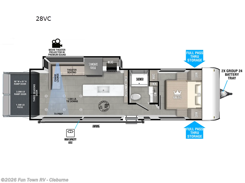 2025 Forest River Salem FSX 28VC - New Toy Hauler For Sale by Fun Town RV - Cleburne in Cleburne, Texas features Slideout