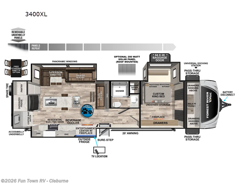 2026 Forest River Vibe 3400XL - New Travel Trailer For Sale by Fun Town RV - Cleburne in Cleburne, Texas features Slideout