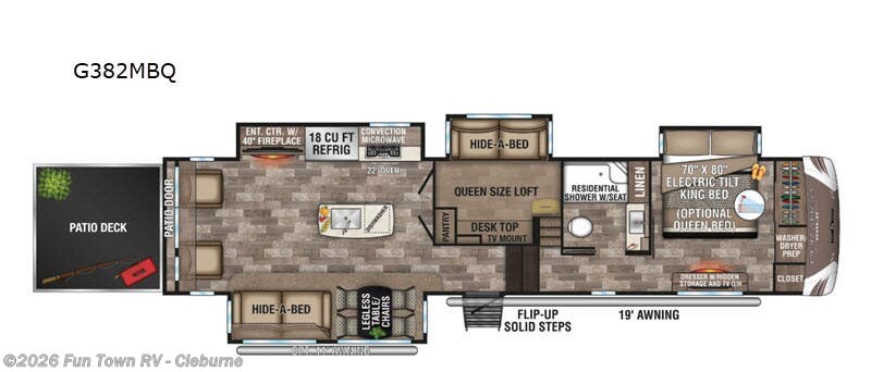 2020 K-Z Durango Gold 382MBQ - Used Fifth Wheel For Sale by Fun Town RV - Cleburne in Cleburne, Texas features Slideout