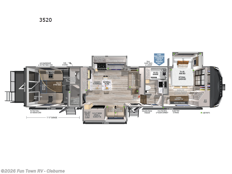 2026 Brinkley RV Model G 3520 - New Toy Hauler For Sale by Fun Town RV - Cleburne in Cleburne, Texas features Slideout