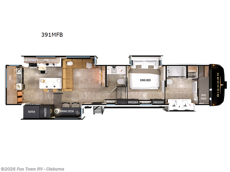 2025 Heartland Bighorn 391MFB - New Fifth Wheel For Sale by Fun Town RV - Cleburne in Cleburne, Texas features Slideout