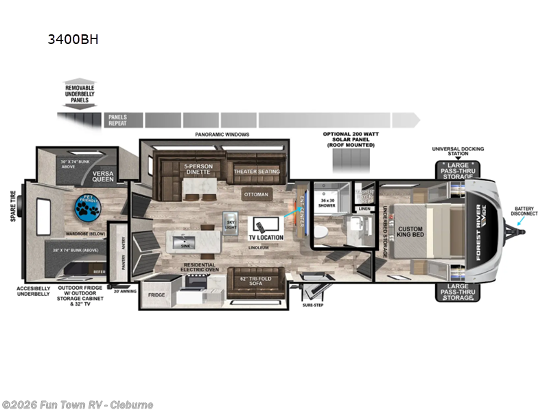 2026 Forest River Vibe 3400BH - New Travel Trailer For Sale by Fun Town RV - Cleburne in Cleburne, Texas features Slideout