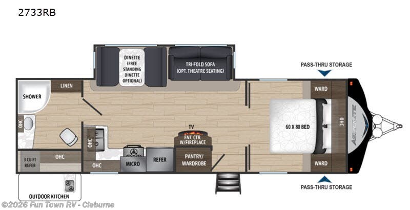 2019 Dutchmen Aerolite 2733RB - Used Travel Trailer For Sale by Fun Town RV - Cleburne in Cleburne, Texas features Slideout