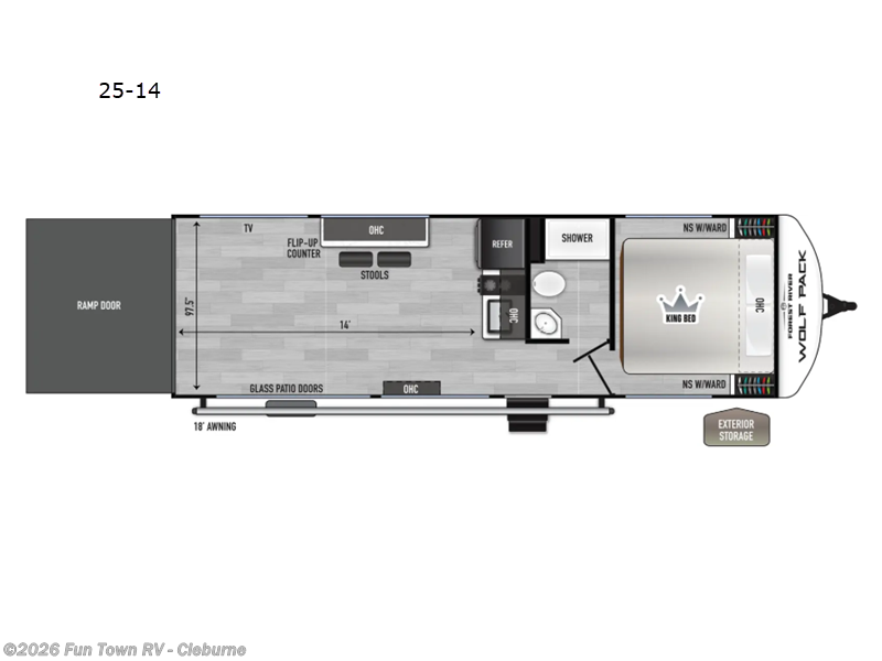 2025 Forest River Cherokee Wolf Pack 25-14 - New Toy Hauler For Sale by Fun Town RV - Cleburne in Cleburne, Texas
