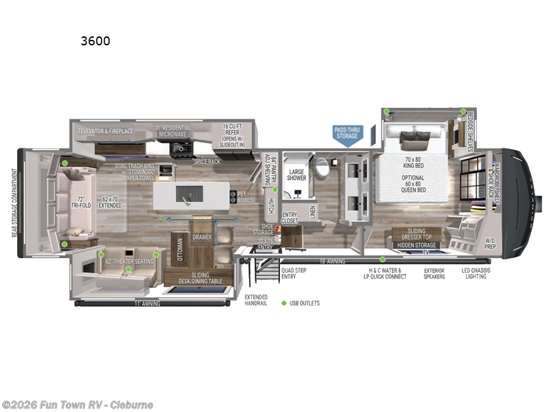 2026 Brinkley RV Model Z 3600 - New Fifth Wheel For Sale by Fun Town RV - Cleburne in Cleburne, Texas features Slideout