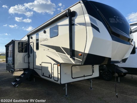 &lt;p&gt;&lt;span style=&quot;font-size: 14pt;&quot;&gt;&lt;strong&gt;TRIPLE SLIDE REAR LIVING FIFTH WHEEL W/ 6 POINT AUTO LEVELING, THEATER SEATING, FIREPLACE, KING BED, WASHER-DRYER PREP, AND RESIDENTIAL REFRIGERATOR.&lt;/strong&gt;&lt;/span&gt;&lt;/p&gt;