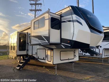 &lt;p&gt;&lt;span style=&quot;font-size: 14pt;&quot;&gt;&lt;strong&gt;FIVE SLIDE FRONT LIVING FIFTH WHEEL W/ 6 POINT AUTO LEVELING, RESIDENTIAL REFRIGERATOR, KING BED, AND WASHER-DRYER PREP.&lt;/strong&gt;&lt;/span&gt;&lt;/p&gt;