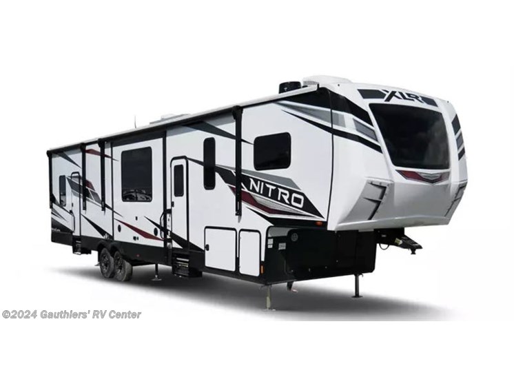 Stock Image for Forest River XLR Nitro Toy Hauler. Options, colors, and floorplan may vary.