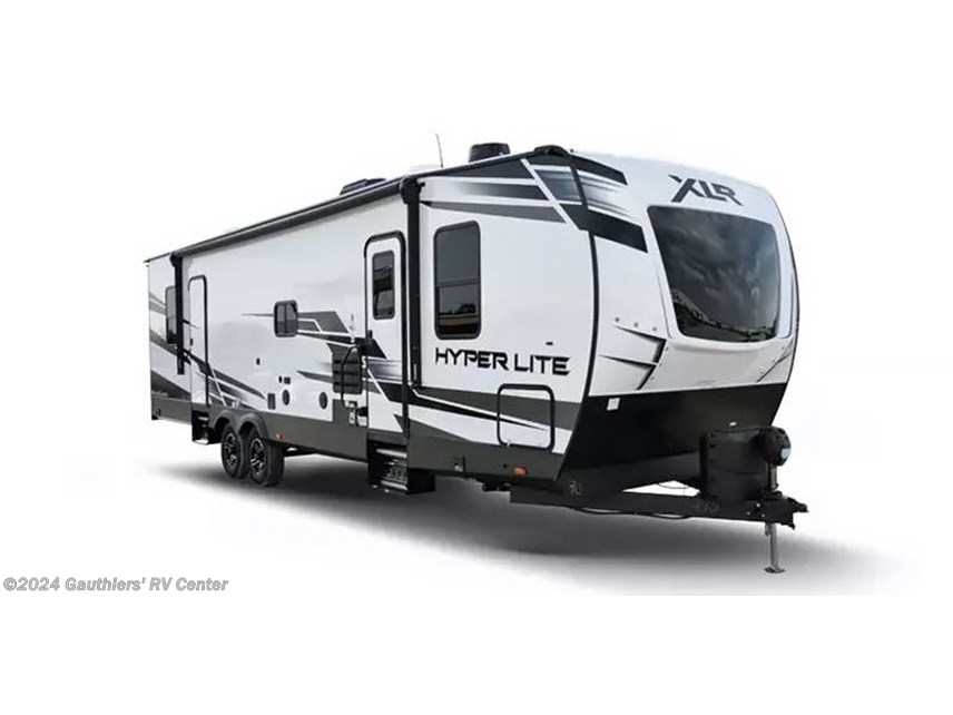 Stock Image for Forest River XLR Hyperlite Toy Hauler. Options, colors, and floorplan may vary.