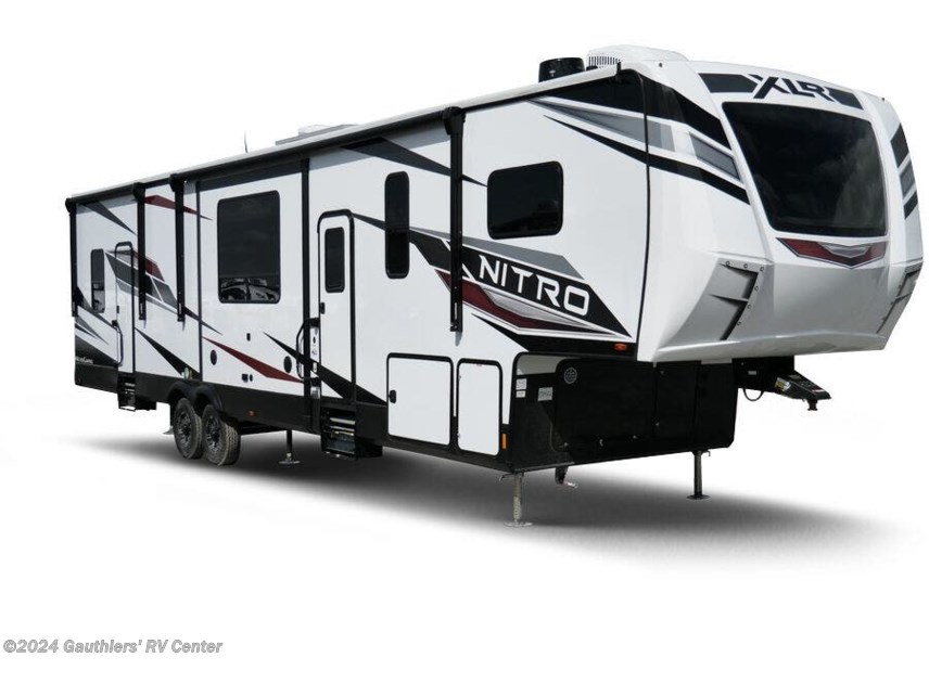 Stock Image for Forest River XLR Nitro Toy Hauler. Options, colors and floorplan may vary.