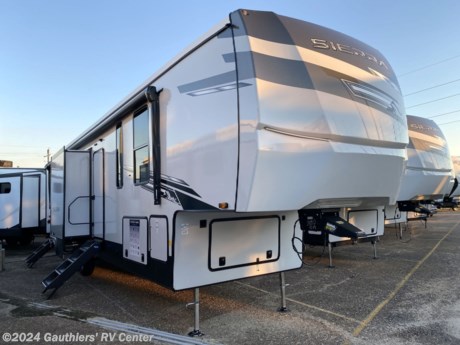 &lt;p&gt;&lt;span style=&quot;font-size: 14pt;&quot;&gt;&lt;strong&gt;TRIPLE SLIDE REAR BUNKHOUSE FIFTH WHEEL WITH 1 1/2 BATHS, AUTO LEVELING, THREE A/C UNITS, TWO AWINGS, FIREPLACE, WASHER-DRYER PREP, AND 12 VOLT 16 CU FT REFRIGERATOR.&lt;/strong&gt;&lt;/span&gt;&lt;/p&gt;