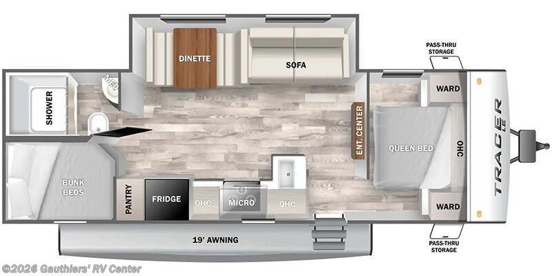 2025 Prime Time Tracer LE 270BHSLE - New Travel Trailer For Sale by Gauthiers' RV Center in Scott, Louisiana features Refrigerator, Power Roof Vent, Water Heater, Skylight, Air Conditioning