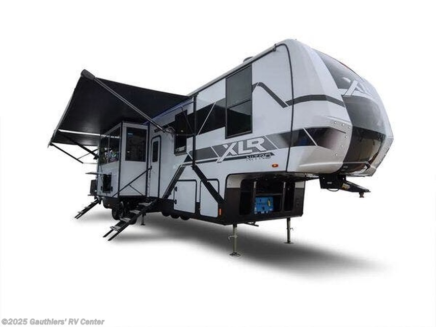 Stock image for Forest River XLR Nitro Toy Hauler. Options, colors, and floorplan may vary.