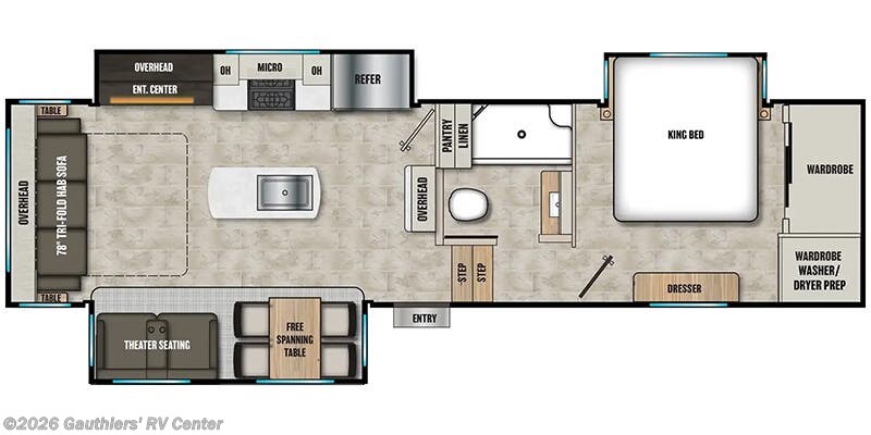 Floorplan of 2026 Coachmen Brookstone 290RL