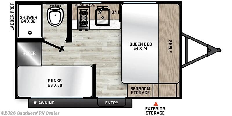 Floorplan of 2026 Coachmen Catalina Summit 7 Series 134BHX