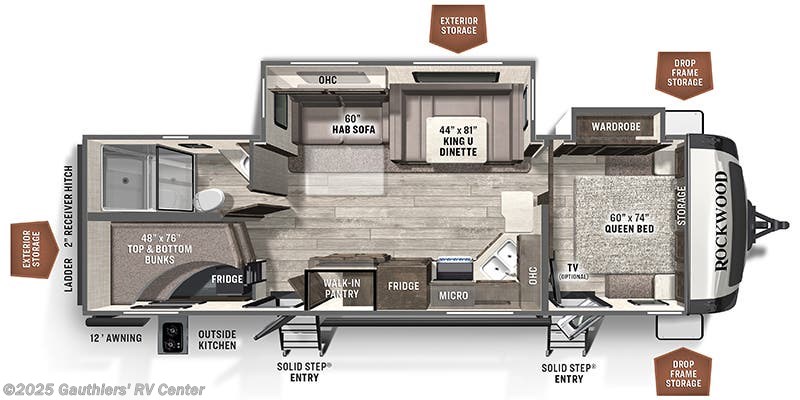 2022 Forest River Rockwood Ultra Lite 2706WS Floorplan