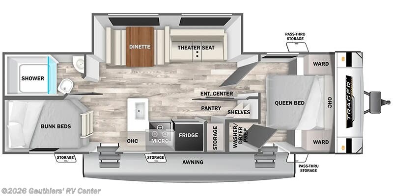 Floorplan of 2026 Prime Time Tracer 275BH