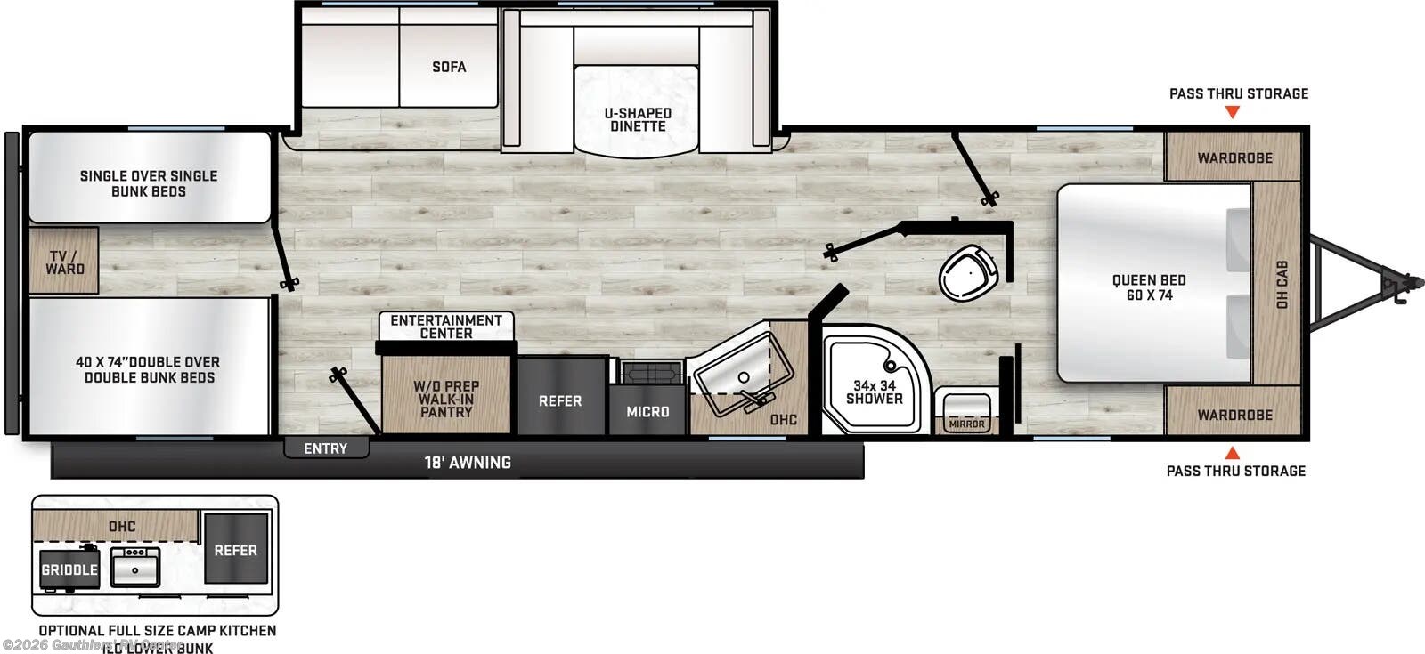 Floorplan of 2026 Coachmen Catalina Summit Series 8 281QBUNK