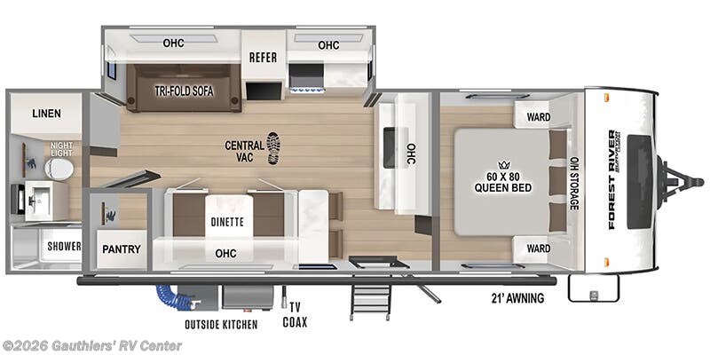 Floorplan of 2026 Forest River Surveyor Legend 265RBLE