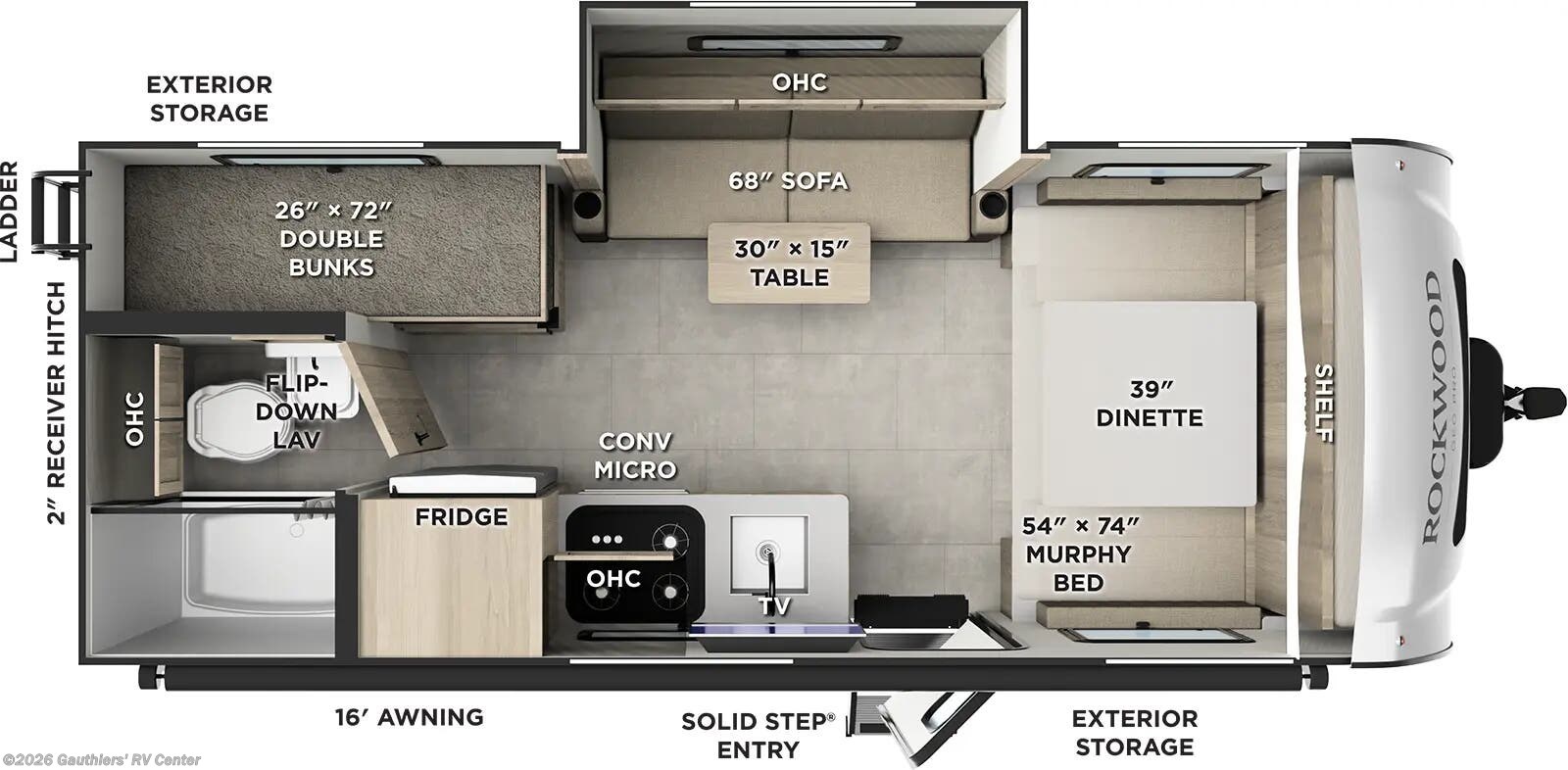 Stock image for Forest River Rockwood Geo Pro. Options, colors, and floorplan may vary.