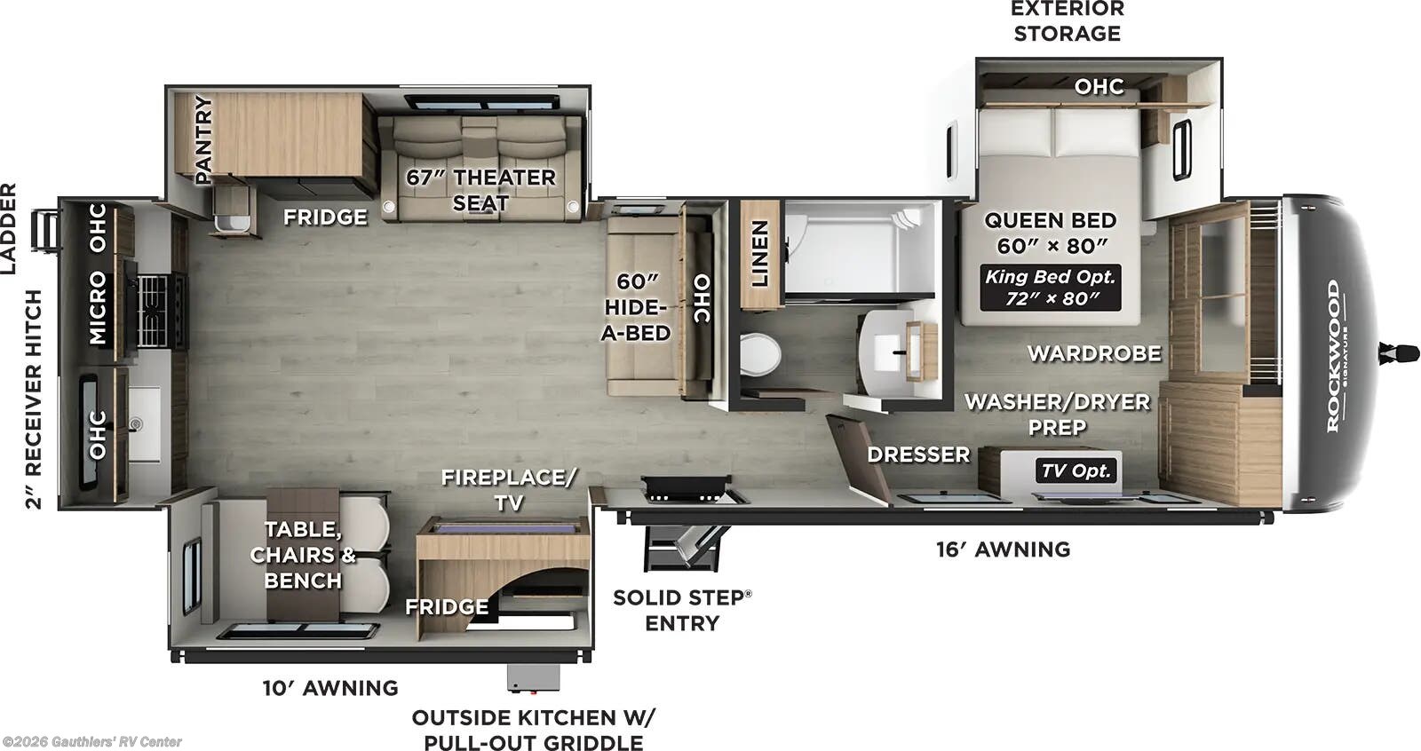 Floorplan of 2026 Forest River Rockwood Signature 8332SB
