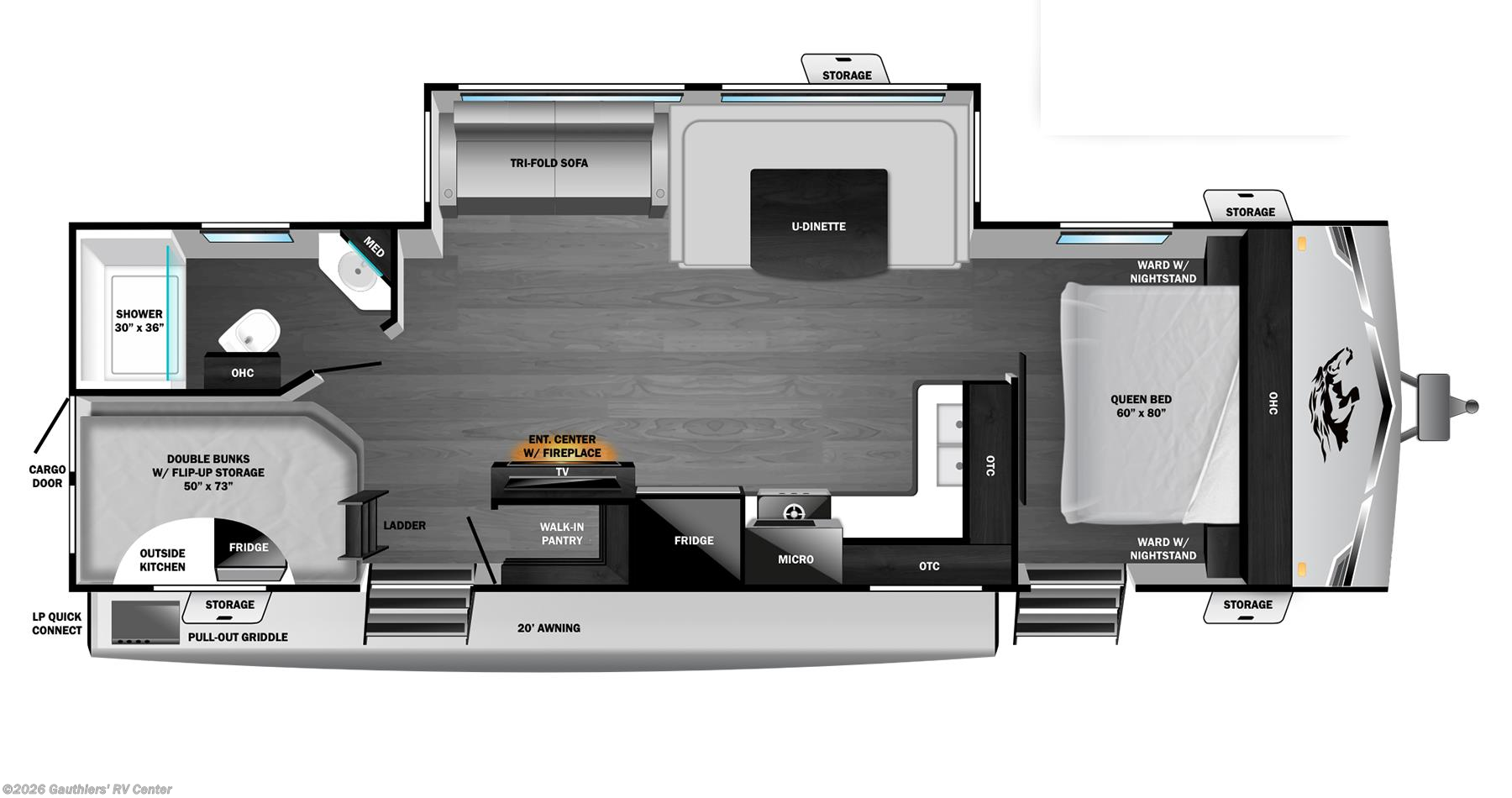 Floorplan of 2026 Highland Ridge Range Lite 270DBL