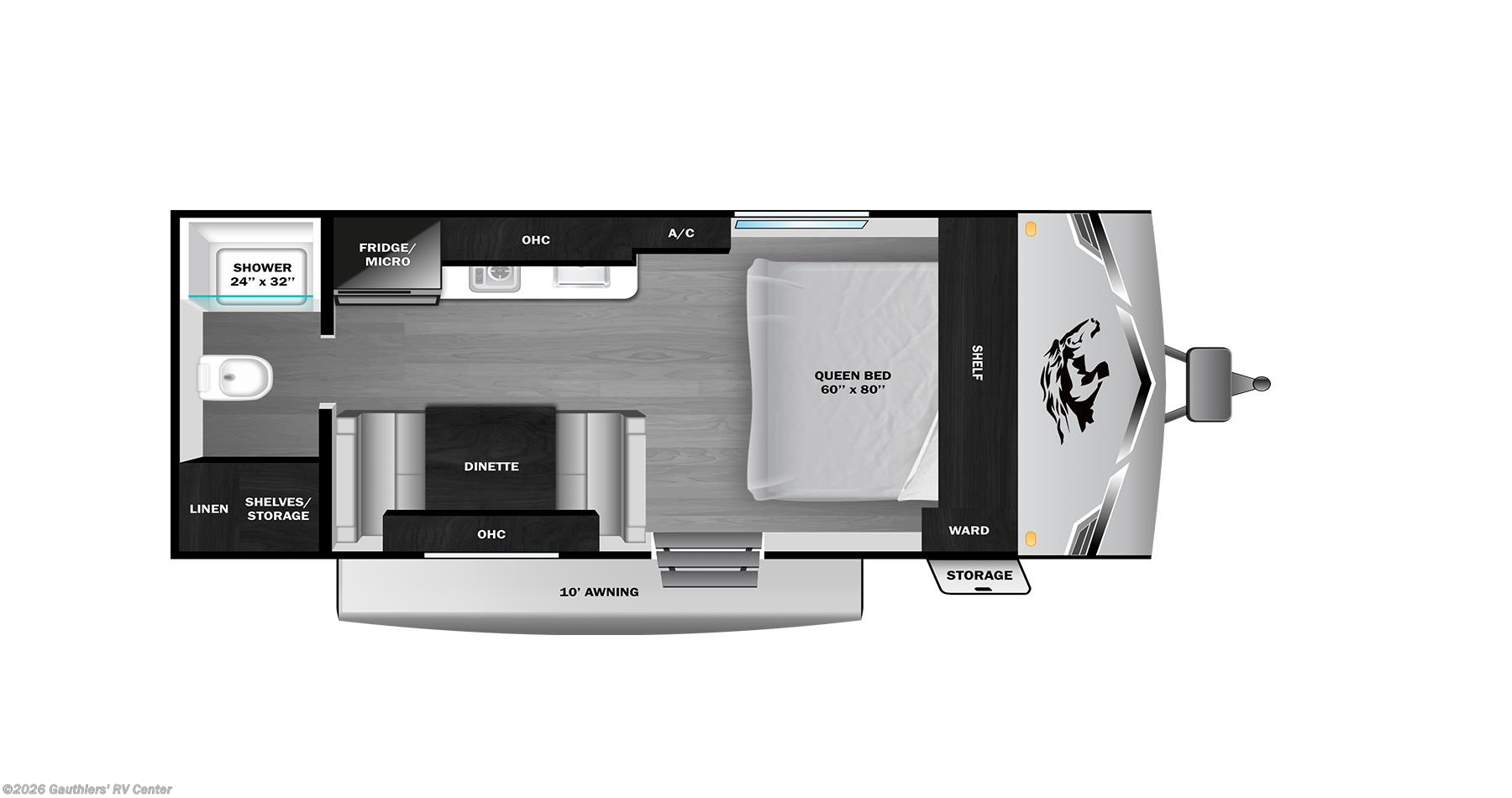 Floorplan of 2026 Highland Ridge Colt CTR Edition 17QB