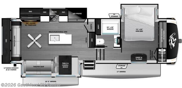 Floorplan of 2026 Highland Ridge Roamer 32RLTS