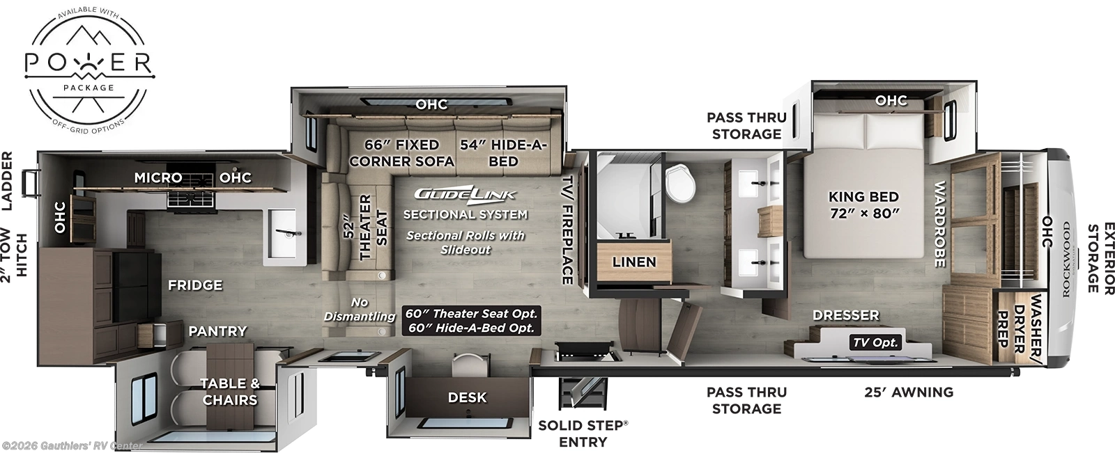 2026 Forest River Rockwood Signature 404SRK - New Fifth Wheel For Sale by Gauthiers' RV Center in Scott, Louisiana features Solar Prep, Solar Panel, Dinette, Hitch