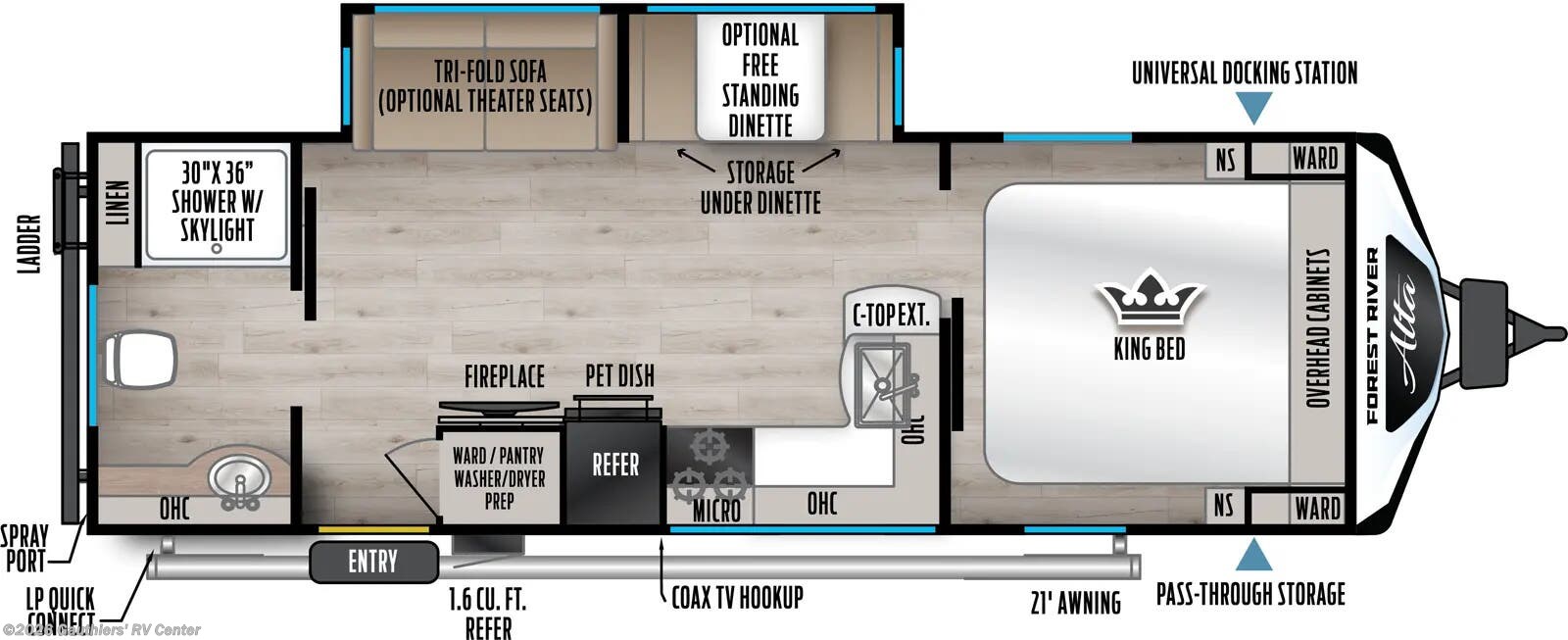 Floorplan of 2026 East to West Alta 2600KRB