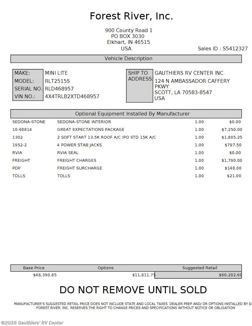 2026 Rockwood Mini Lite 2515S by Forest River from Gauthiers' RV Center in Scott, Louisiana