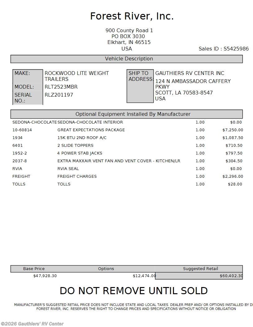 2026 Rockwood Mini Lite 2523MBR by Forest River from Gauthiers' RV Center in Scott, Louisiana