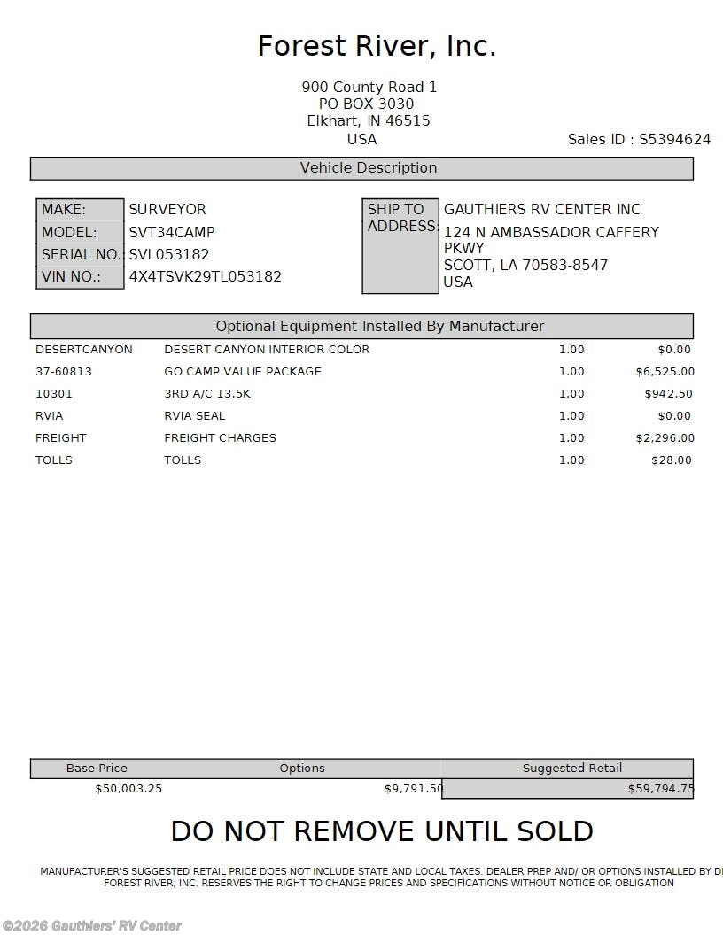 2026 Surveyor Legend X 34CAMP by Forest River from Gauthiers' RV Center in Scott, Louisiana