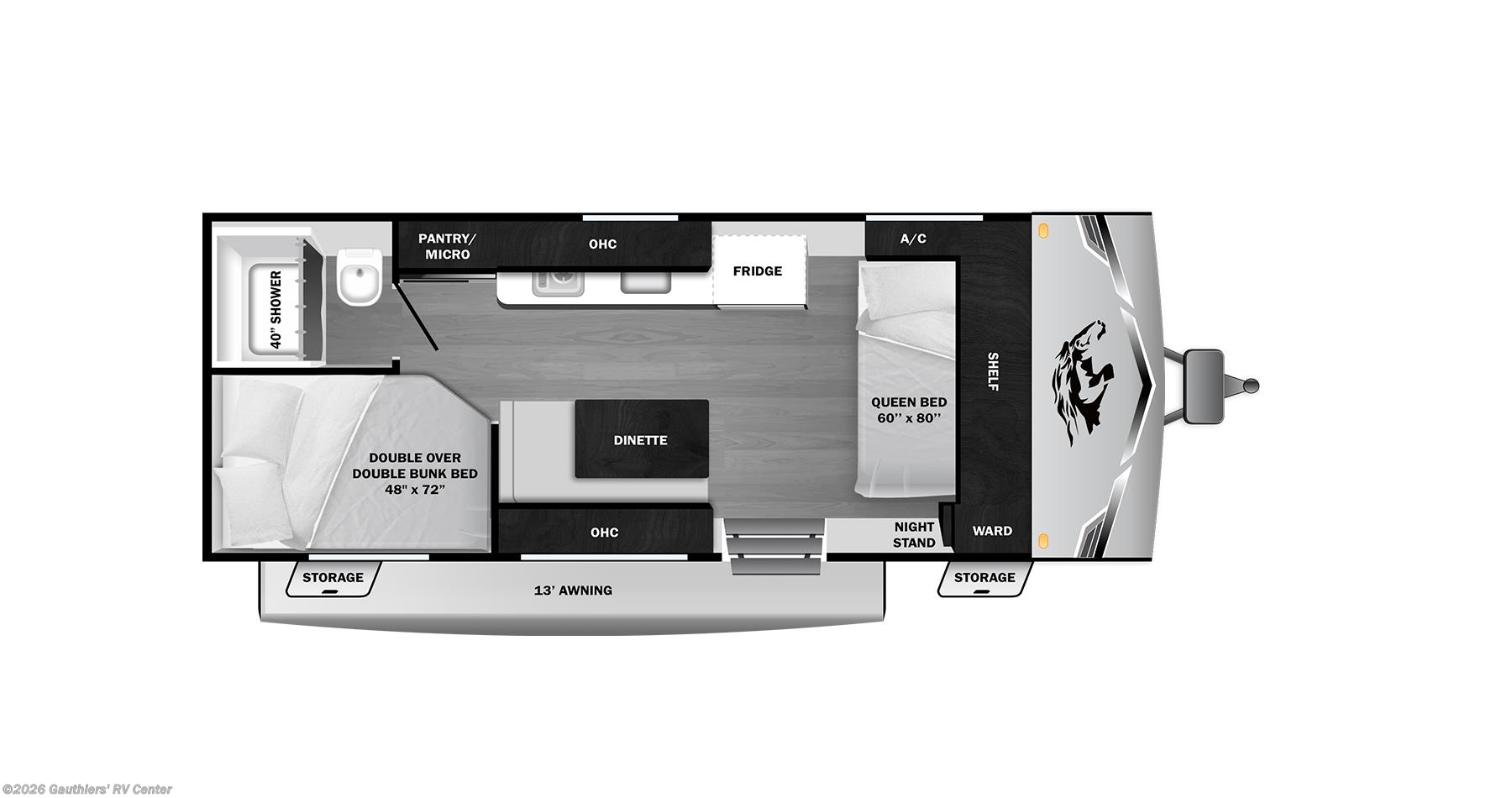 Floorplan of 2026 Highland Ridge Colt CTR Edition 17DB