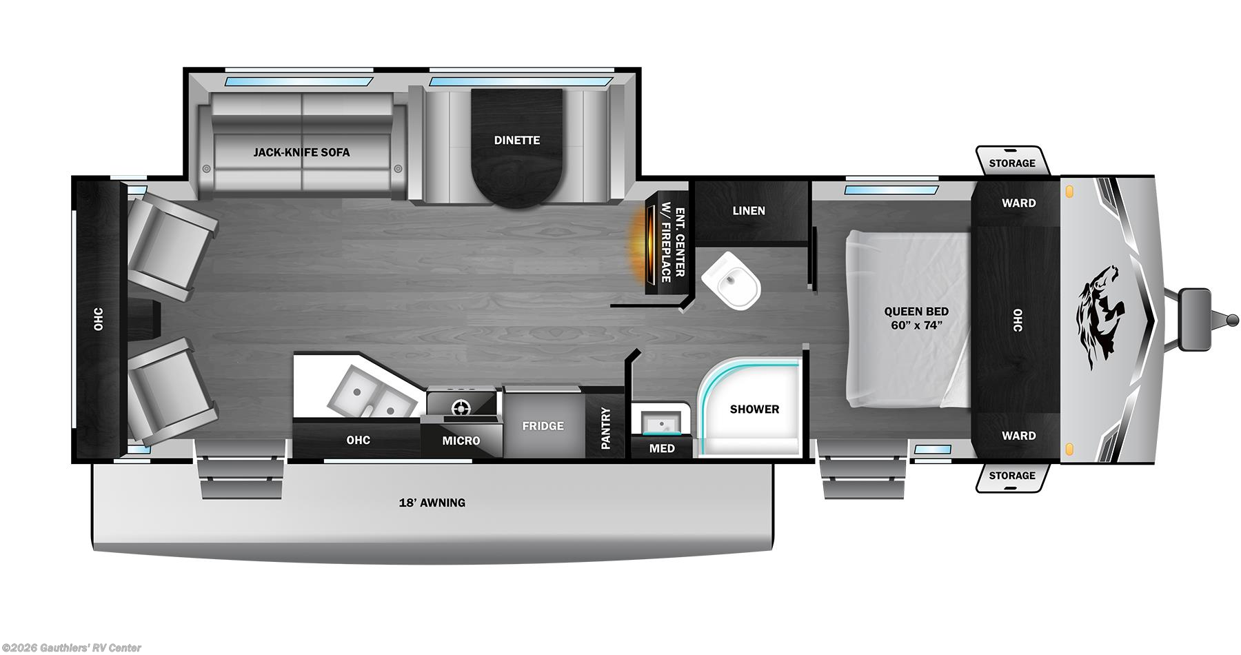 Floorplan of 2026 Highland Ridge Colt 26RCS
