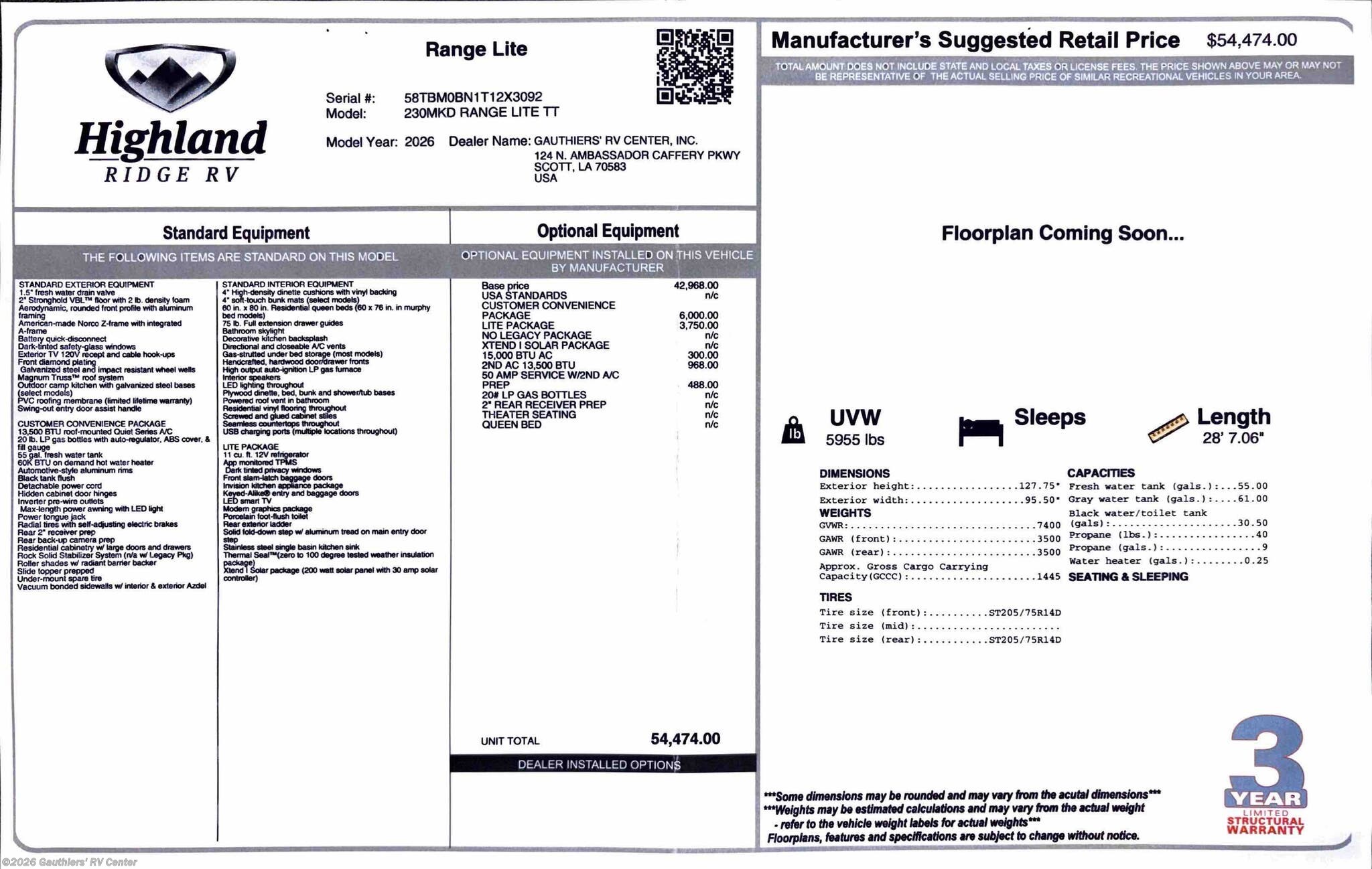2026 Open Range Range Lite 230MKD by Highland Ridge from Gauthiers' RV Center in Scott, Louisiana