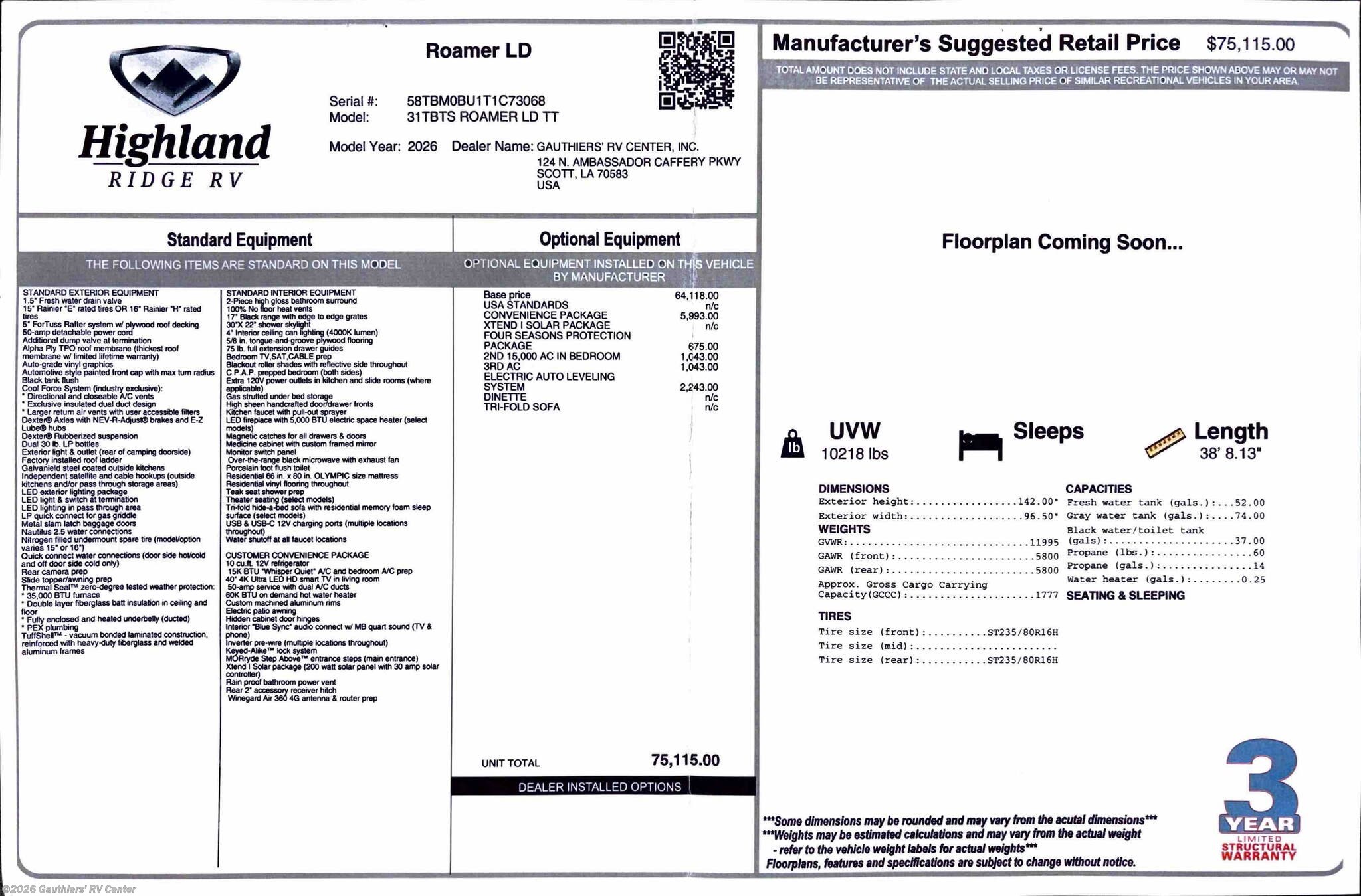 2026 Open Range Roamer Light Duty 31TBTS by Highland Ridge from Gauthiers' RV Center in Scott, Louisiana