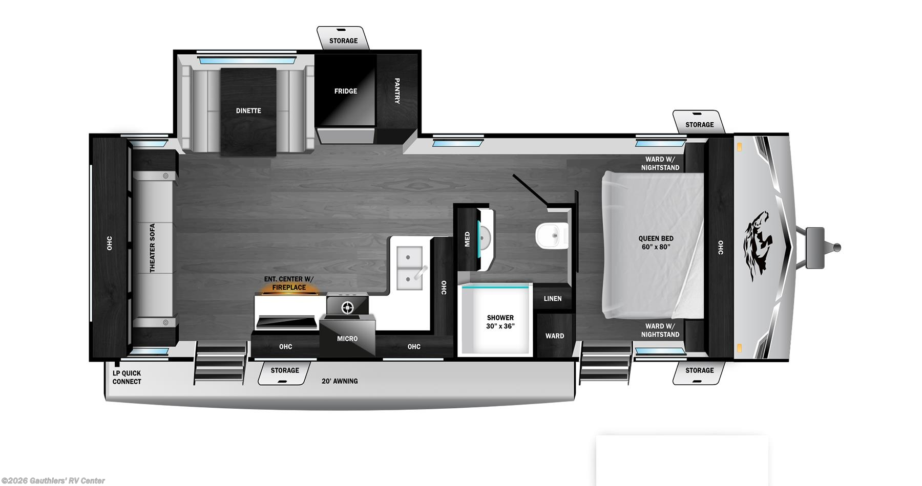 Floorplan of 2026 Highland Ridge Open Range Range Lite 260RLL
