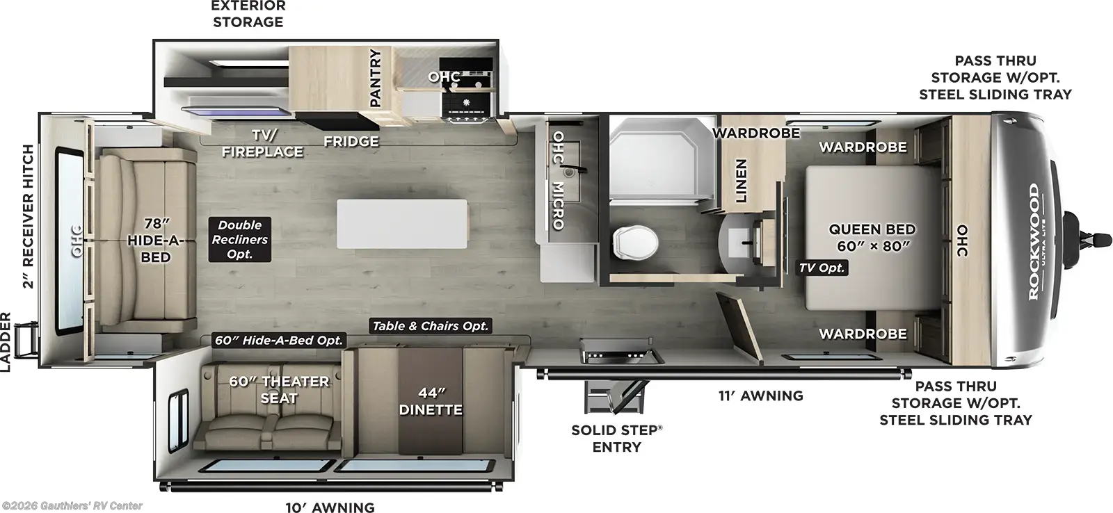 Floorplan of 2026 Forest River Rockwood Ultra Lite 2906RL