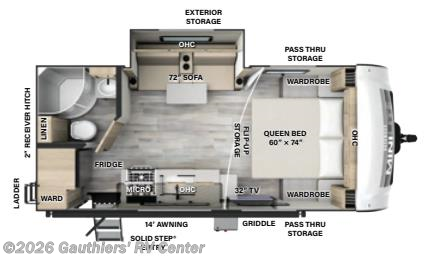 Floorplan of 2024 Forest River Rockwood Mini Lite 2109S