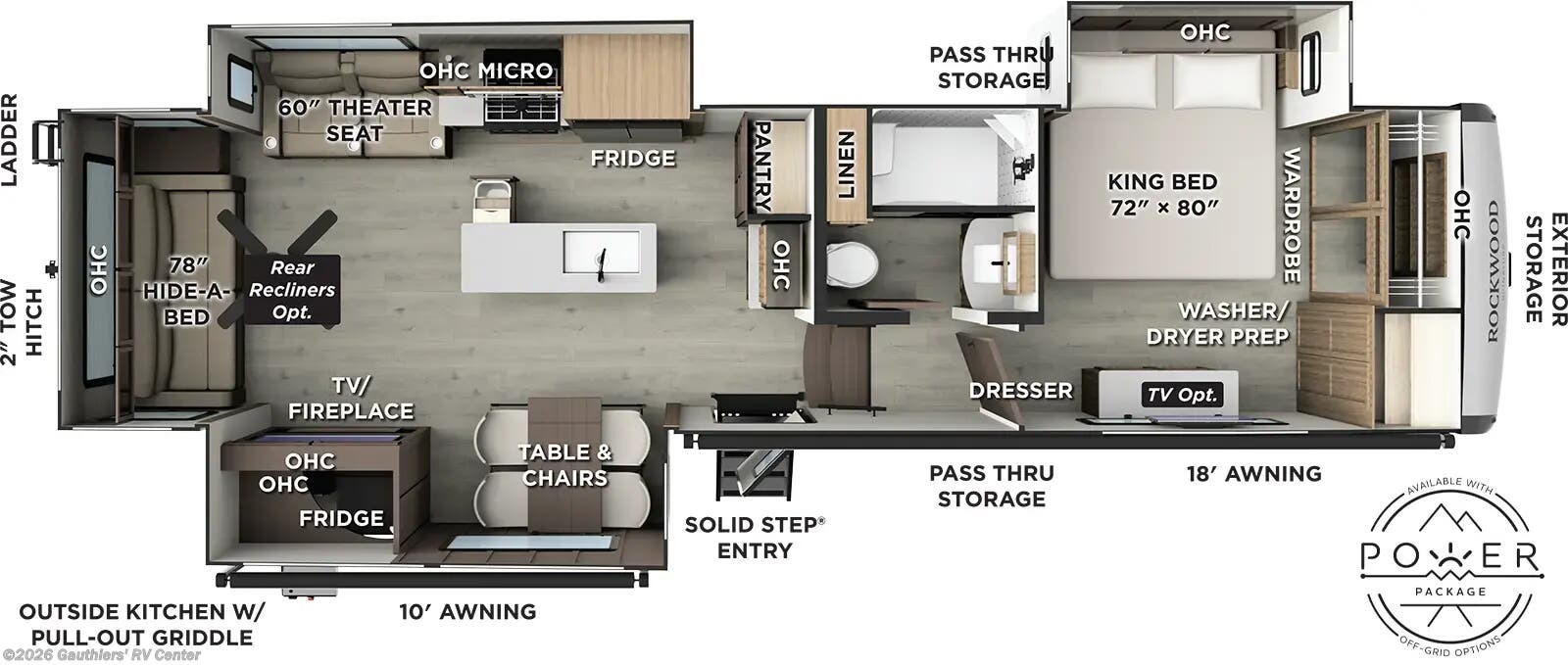 Floorplan of 2027 Forest River Rockwood Signature R372RL