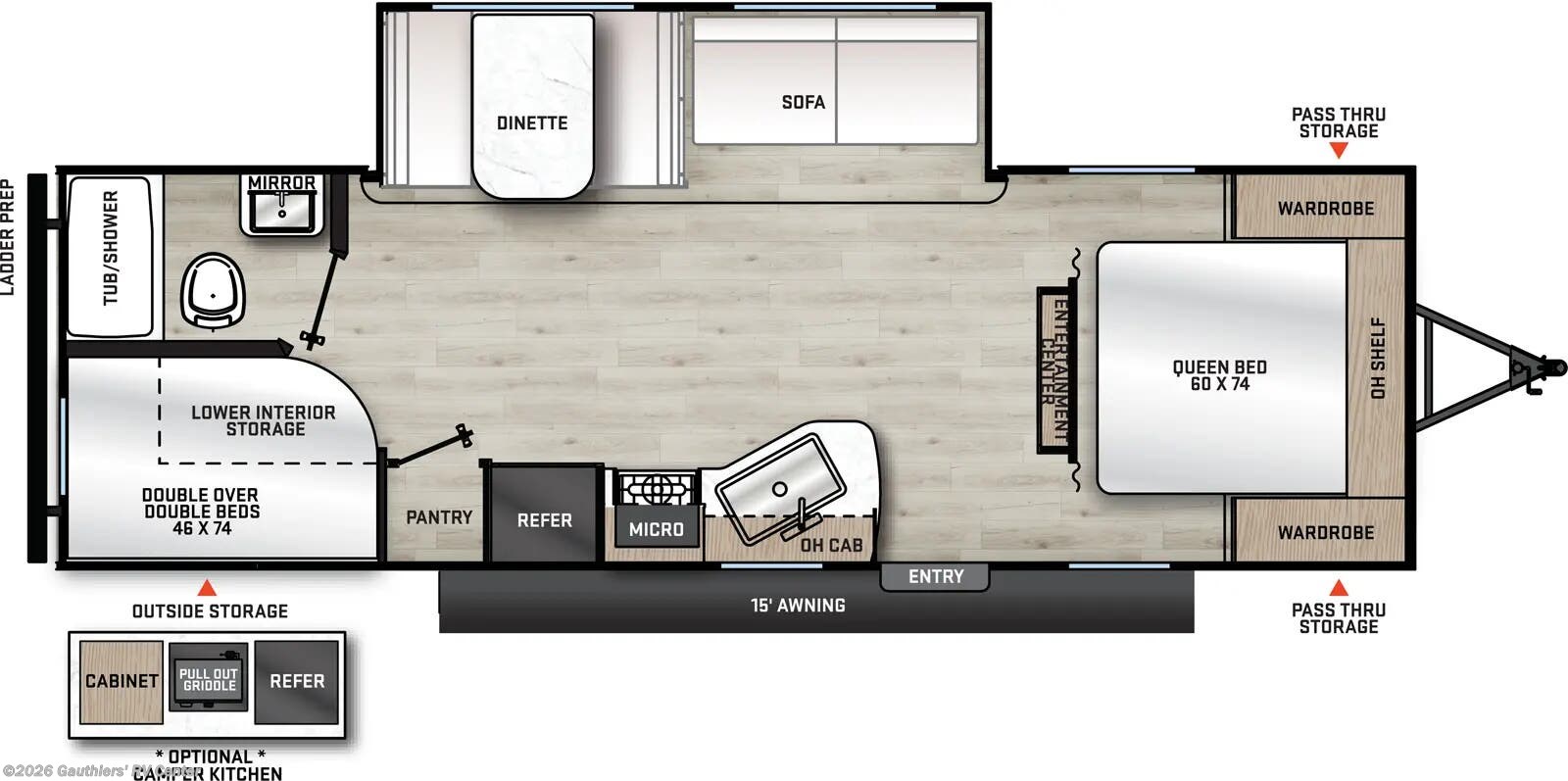 Floorplan of 2027 Coachmen Catalina Summit Series 8 261BHS
