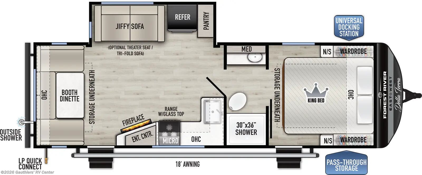 Floorplan of 2027 East to West Della Terra 251RD
