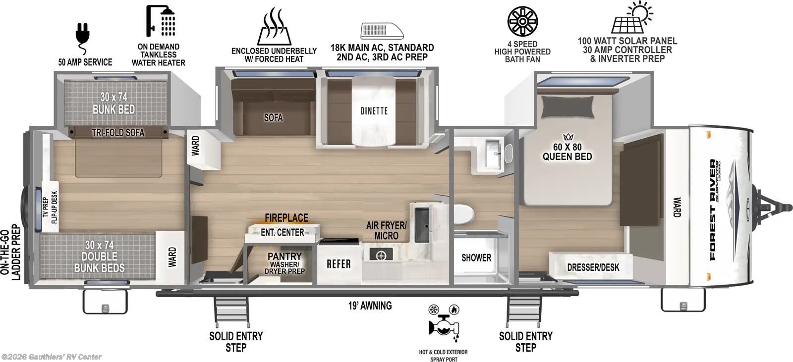 Floorplan of 2027 Forest River Surveyor Legend X 34CAMP