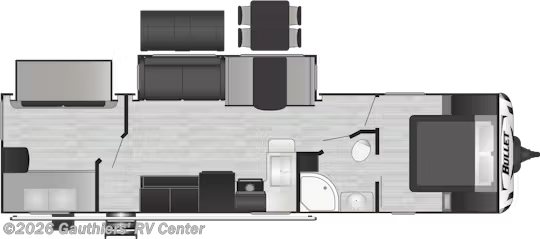 Floorplan of 2023 Keystone Bullet Premium 331BHS