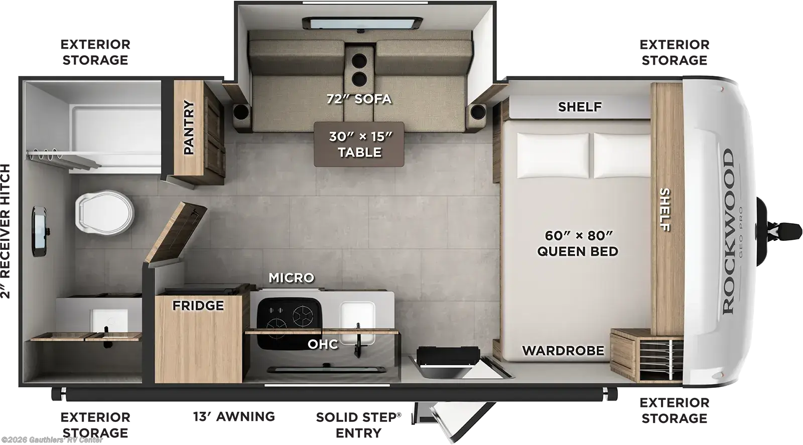 Floorplan of 2027 Forest River Rockwood Geo Pro LE G17SLE