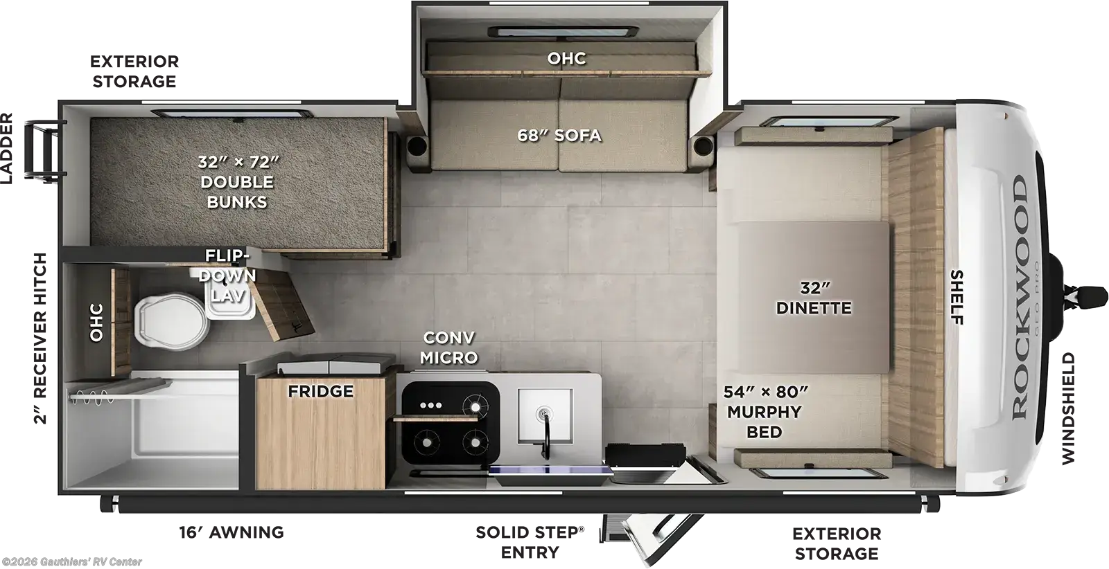 Floorplan of 2027 Forest River Rockwood Geo Pro G20SBH