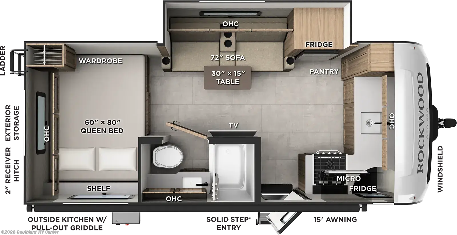 Floorplan of 2027 Forest River Rockwood Geo Pro G20SFK